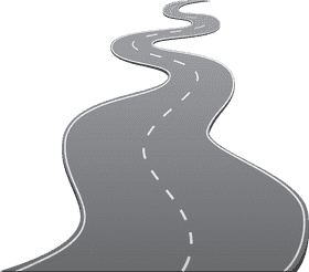 Winding Toll Road Adventure Ahead PNG