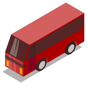 Stylish Red City Bus on the Road PNG