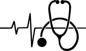 Stethoscope and Heartbeat Rhythm Connection PNG