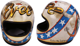 Colorful Safety Helmet with Unique Artwork PNG