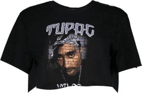 Tupac Tribute Black Cloth Crop Top PNG