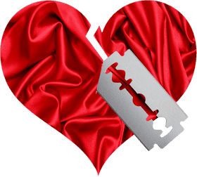 Razor Blade Heart A Sharp Contrast of Love PNG