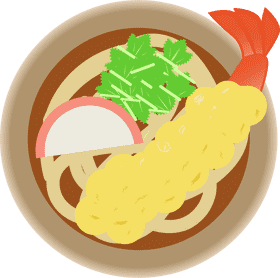 Savory Udon Soup with Tempura Delight PNG