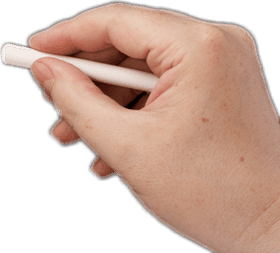 Chalk in Hand Ready to Create PNG