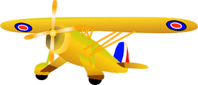 Bright Yellow Model Airplane with Retro Design PNG