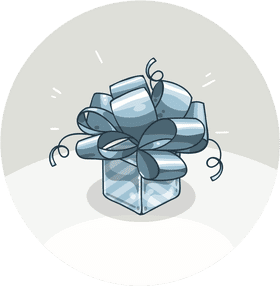 Serene Blue Gift of Joy PNG