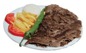 Savory Meat Feast with Fries and Rice PNG
