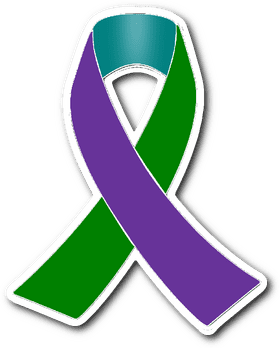 Purple and Green Awareness Ribbon for Unity PNG