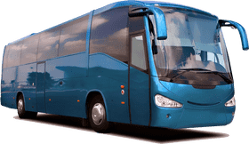 Bright Blue School Bus Adventure PNG