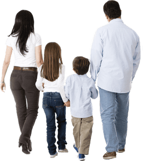 Family Togetherness Walking Hand in Hand PNG