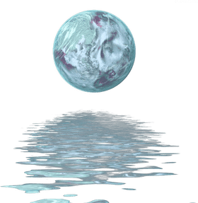 Mystical Planet Over Serene Waters PNG