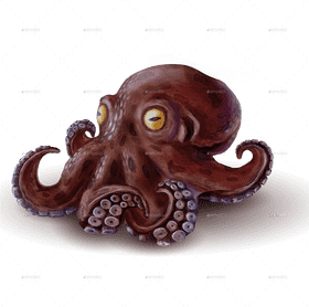 Whimsical Ocean Dweller Octopus Tentacles Unleashed PNG
