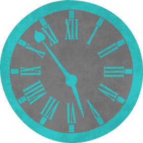 Glowing Aqua Retro Clock Design PNG