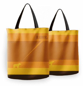 Eco-Friendly Shopping Bag with Bold Bear Design PNG