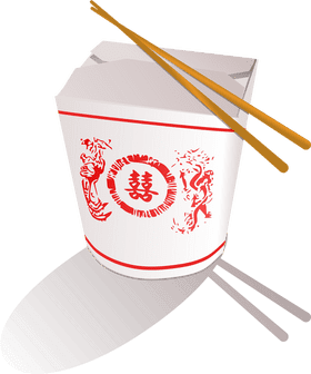 Chinese Noodles Takeout Box Delight PNG