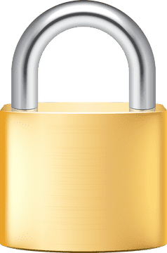 Golden Secure Lock of Trust PNG