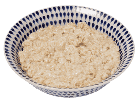 Creamy Oatmeal Delight in a Decorative Bowl PNG