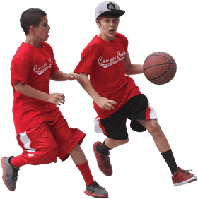 Basketball Skills in Action Young Players on the Court PNG