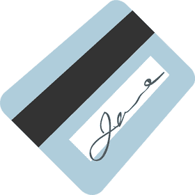 Stylish Blue Credit Card with Signature PNG