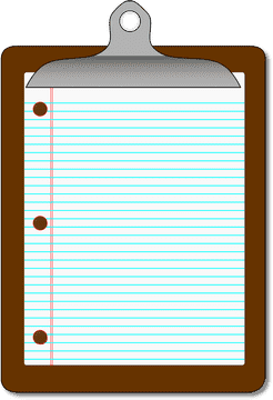 Blank Lined Paper Sheet on Clipboard PNG