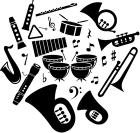 Variety of Musical Instruments in Harmony PNG