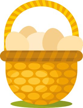 Sunny Picnic Basket Filled with Delicate Eggs PNG