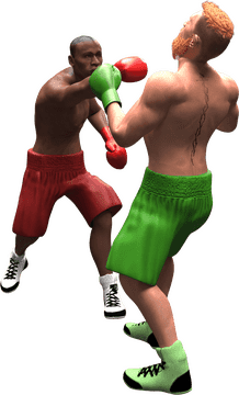 Dynamic Boxing Gloves Showdown in the Ring PNG