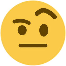 Confused Emoticon with Raised Eyebrows PNG