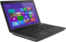 Stylish Toshiba Laptop with Colorful Start Screen PNG