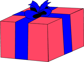 Colorful Gift Box with a Bow PNG