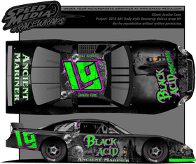Ancient Mariner Black Acid Race Car Design PNG