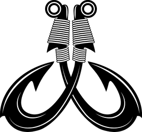 Intricate Double Fishing Hook Design PNG