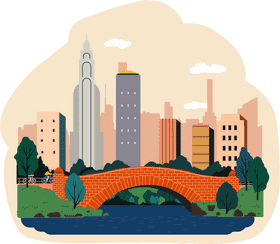 Charming Amusement Park in a City Oasis PNG