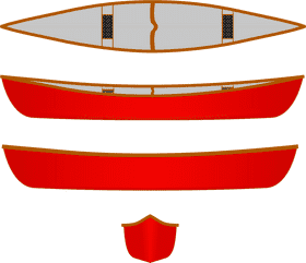 Canoe Paddle and Red Kayak Design PNG
