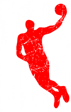 Dynamic Sport Basketball Icon on American Flag PNG