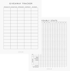 Ultimate Day Planner for Tracking Giveaways and Yearly Stats PNG