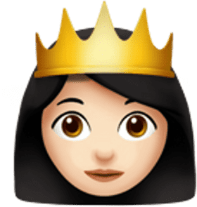 Emoticon of a Crowned Queen PNG