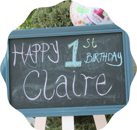 Blackboard Birthday Celebration for Claire PNG