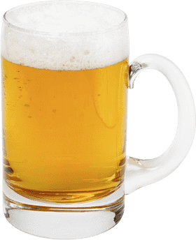 Perfectly Chilled Beer Glass with Golden Brew PNG