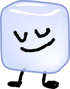 Cheerful Ice Cube with a Smile PNG