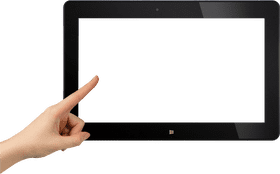 Interactive Touchscreen Tablet Experience PNG
