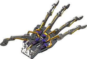 Articulated Robot Hand Mechanism PNG