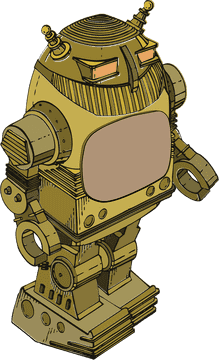 Retro Robot Guardian of the Future PNG