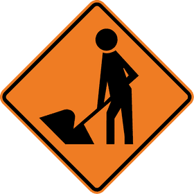 Construction Ahead Road Sign Alert PNG