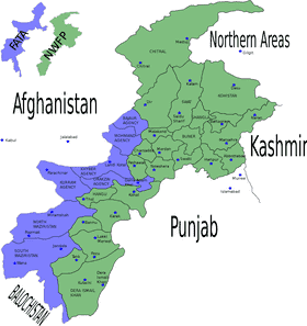 Detailed Geographic Map of Khyber Pakhtunkhwa PNG