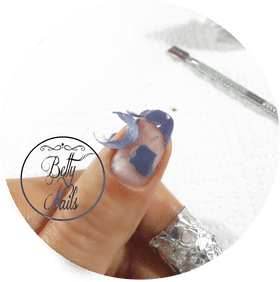 Creative Nail Polish Art in Progress PNG