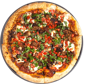 Delicious Garden-Style Pizza with Savory Toppings PNG