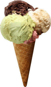 Delightful Trio of Ice Cream Flavors PNG