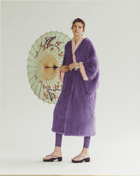 Modern Elegance The Purple Kimono Look PNG