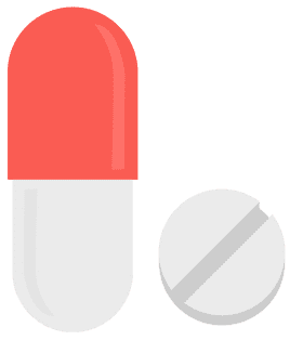 Colorful Pill and White Tablet Duo PNG
